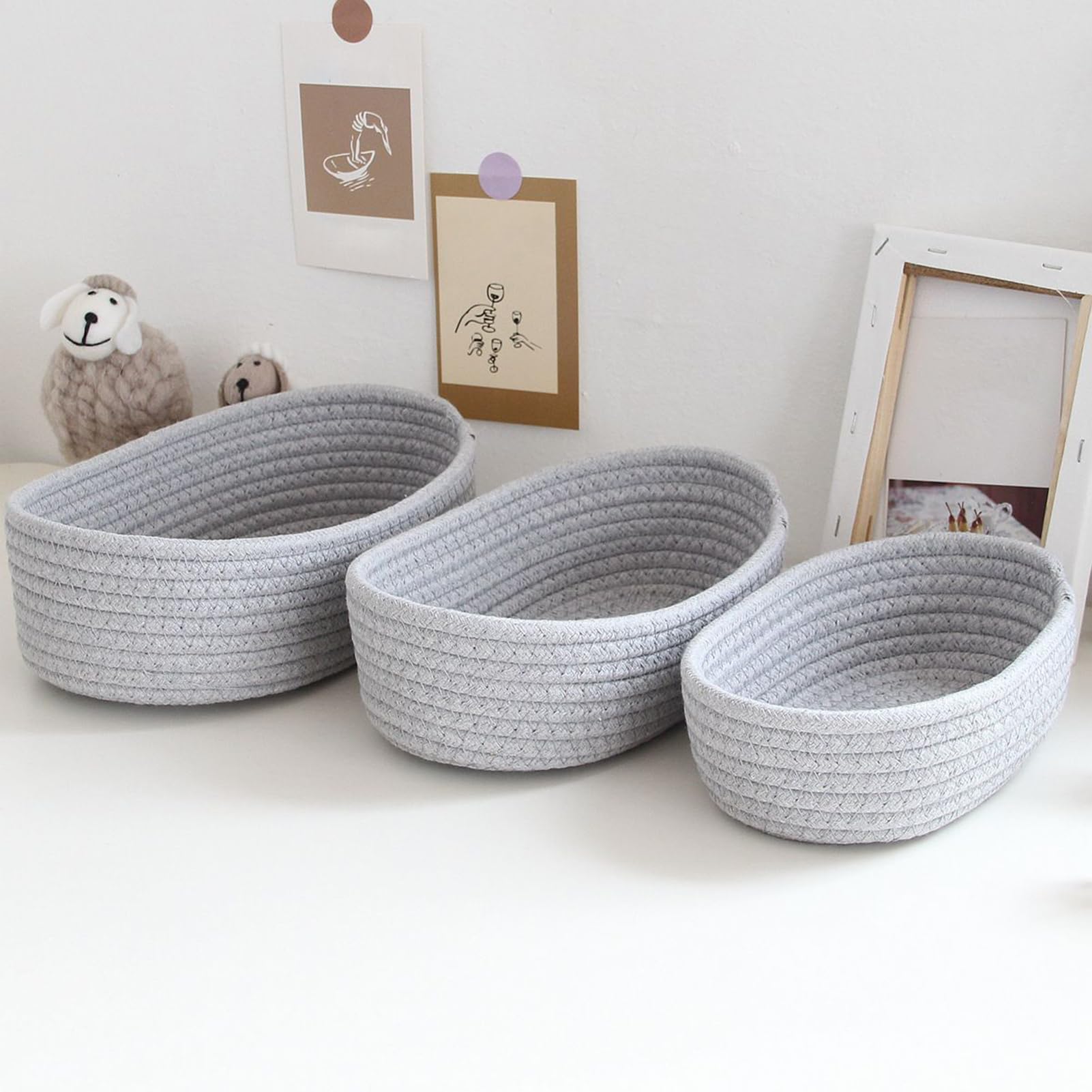 Cesta de Ropa Sucia, Organizador de Utensilios de repostería con Cuerda - Contenedores Plegables de algodón para guardería Infantil (niños y niñas), pañales, Juguetes, Ropa, Mantas y Toallas.