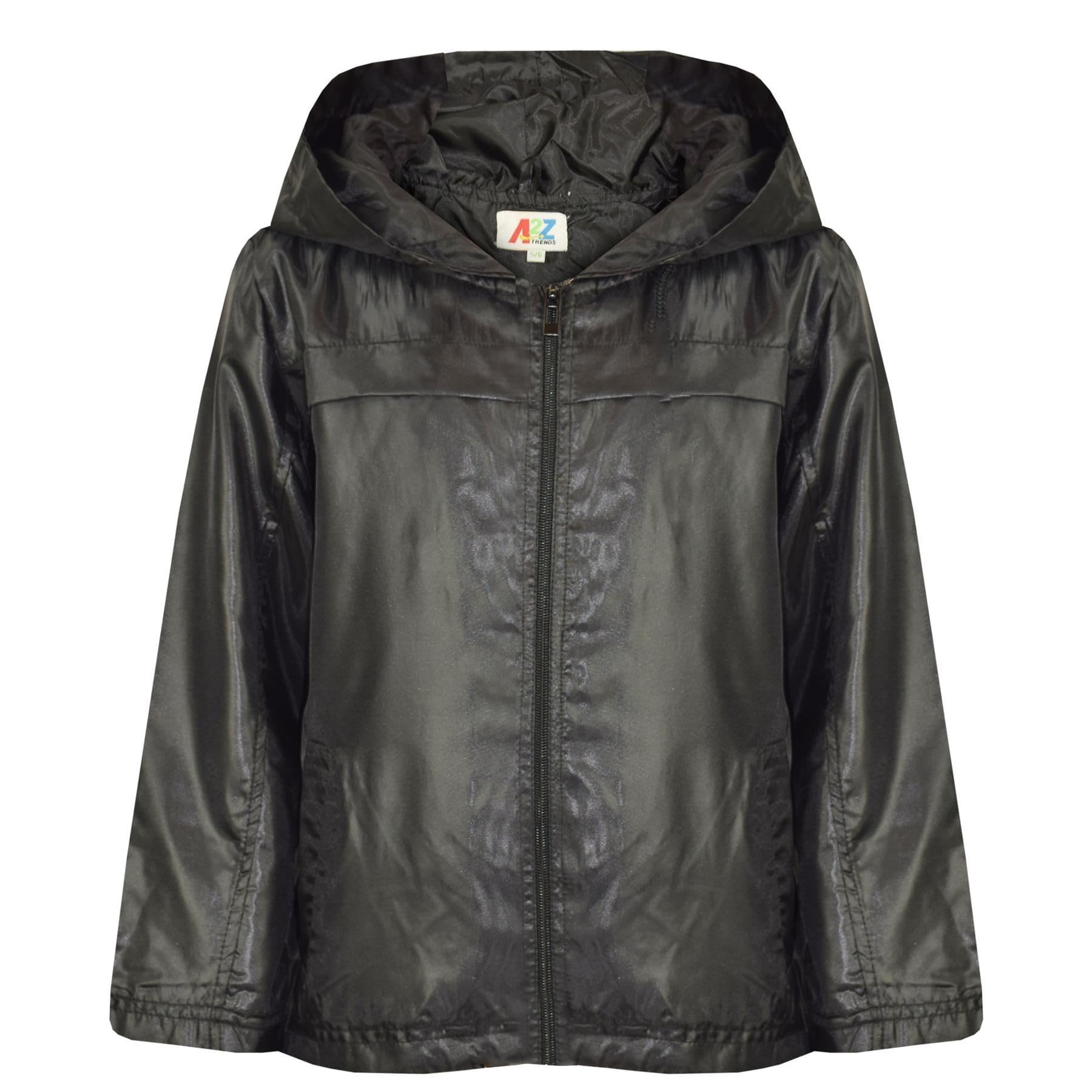 A2Z 4 Kids Girls Boys Raincoats Jackets Kids Lightweight Kag Mac- Raincoat Jacket 449 Black 13
