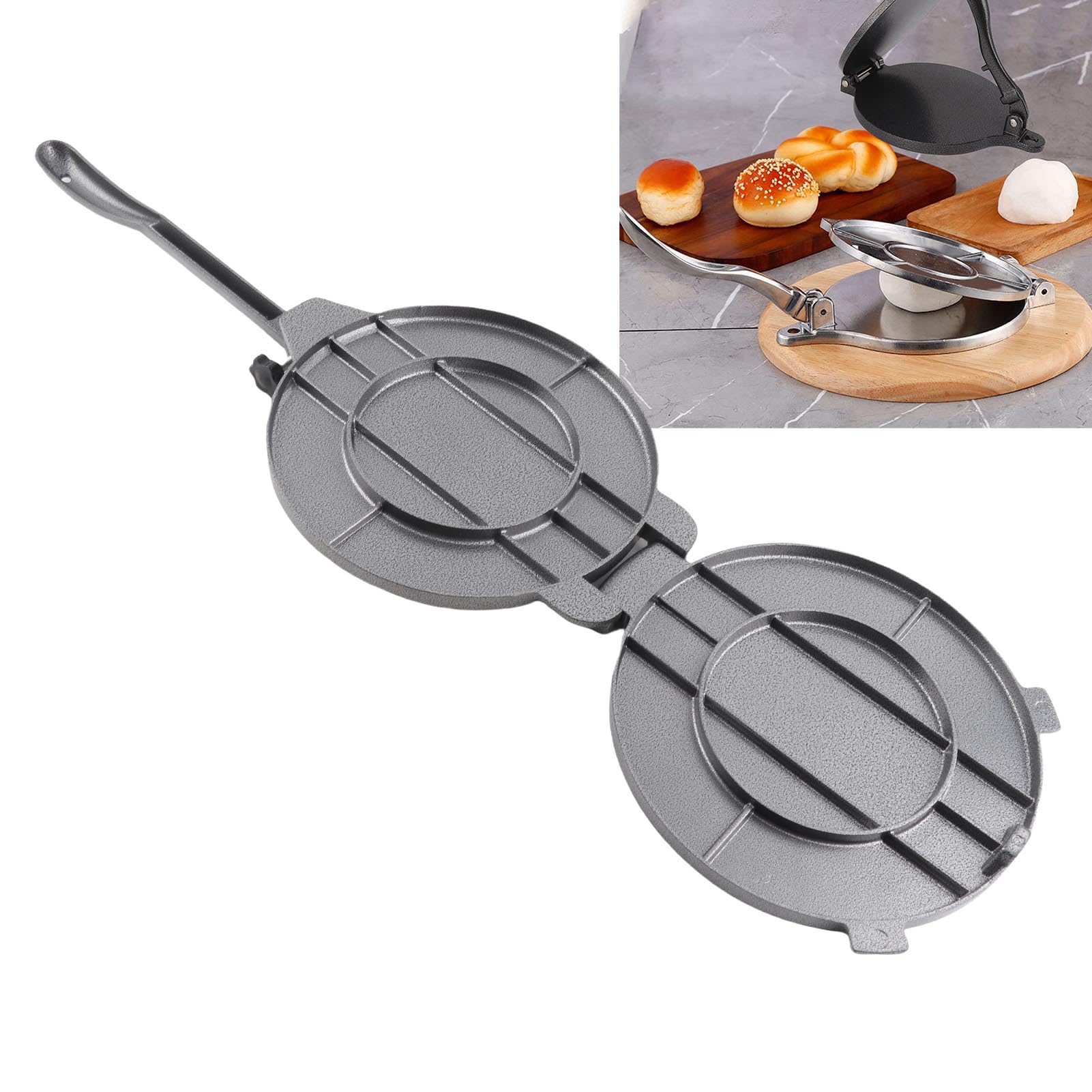 Syrisora Pressa per Tortilla in Lega di Alluminio, Design Multifunzionale per Torte e Pasticci di Carne, Facile da Usare, per Torte e Pasticcini Cinesi (20 cm)