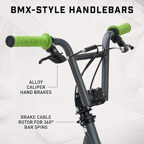 Miniatura 4 de Mongoose Expo Youth Scooter Front and Rear Caliper Brakes Rear Axle Pegs 12-Inch Inflatable Wheels Non Electric