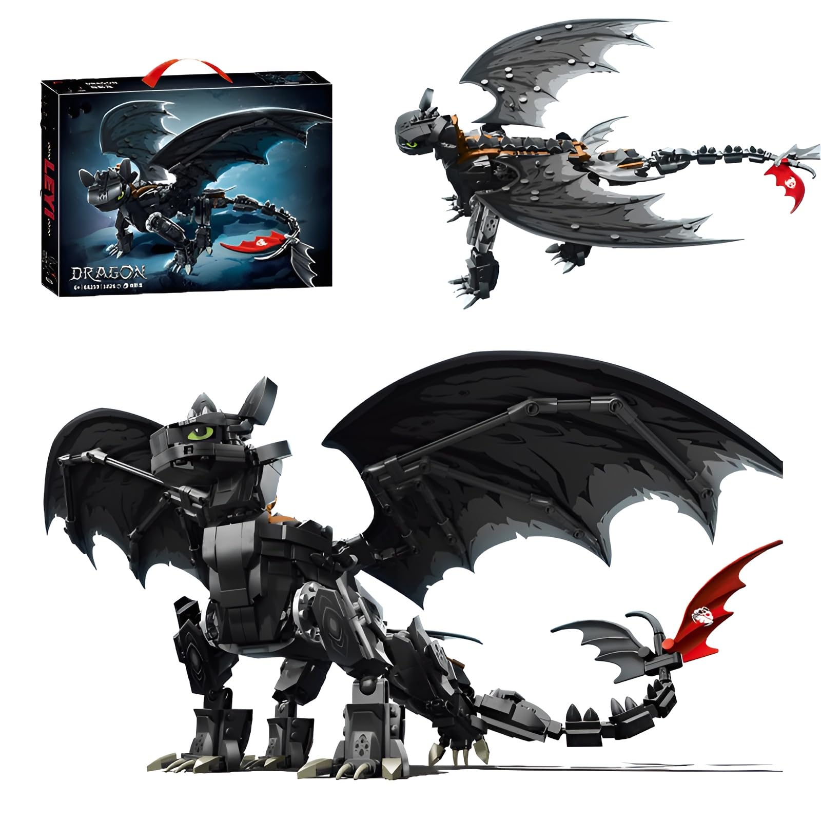 Dragon Building Blocks Set, 1026PCS Creative Movie Beasts Animal Model Toys, Dragon Enthusiast Building Bricks Kit