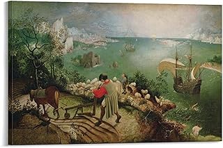 Pieter Brueghel De Oude Poster Landscape with The Fall of Icarus (1560) Canvas Poster Wall Art Picture Prints Hanging Photo Decor Home Posters Artworks 12x18inch(30x45cm)