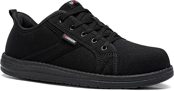 LARNMERN Slip On Steel Toe Shoes Women Work Walking Sneakers Skate Hands Free Safety Tennis Shoes
