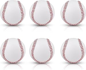 Rarapop Blank Standard Baseball Balls, Official Size 9 Inch Leather Covered Practice Baseball Training Ball for League Play, Pitching, Hitting, Batting, Fielding, Autograph