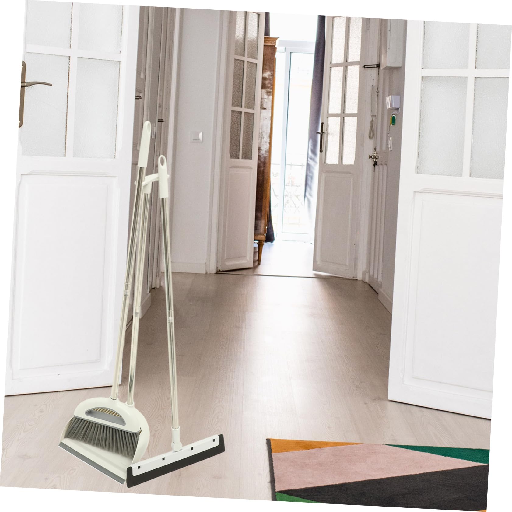Gatuida 1set Scopa e Paletta per Pulizia della Casa Kit Completo per Pavimenti Piastrelle e Manico Lungo Materiale Resistente e Pratico per Rimuovere Polvere e Sporcizia Ogni Angolo