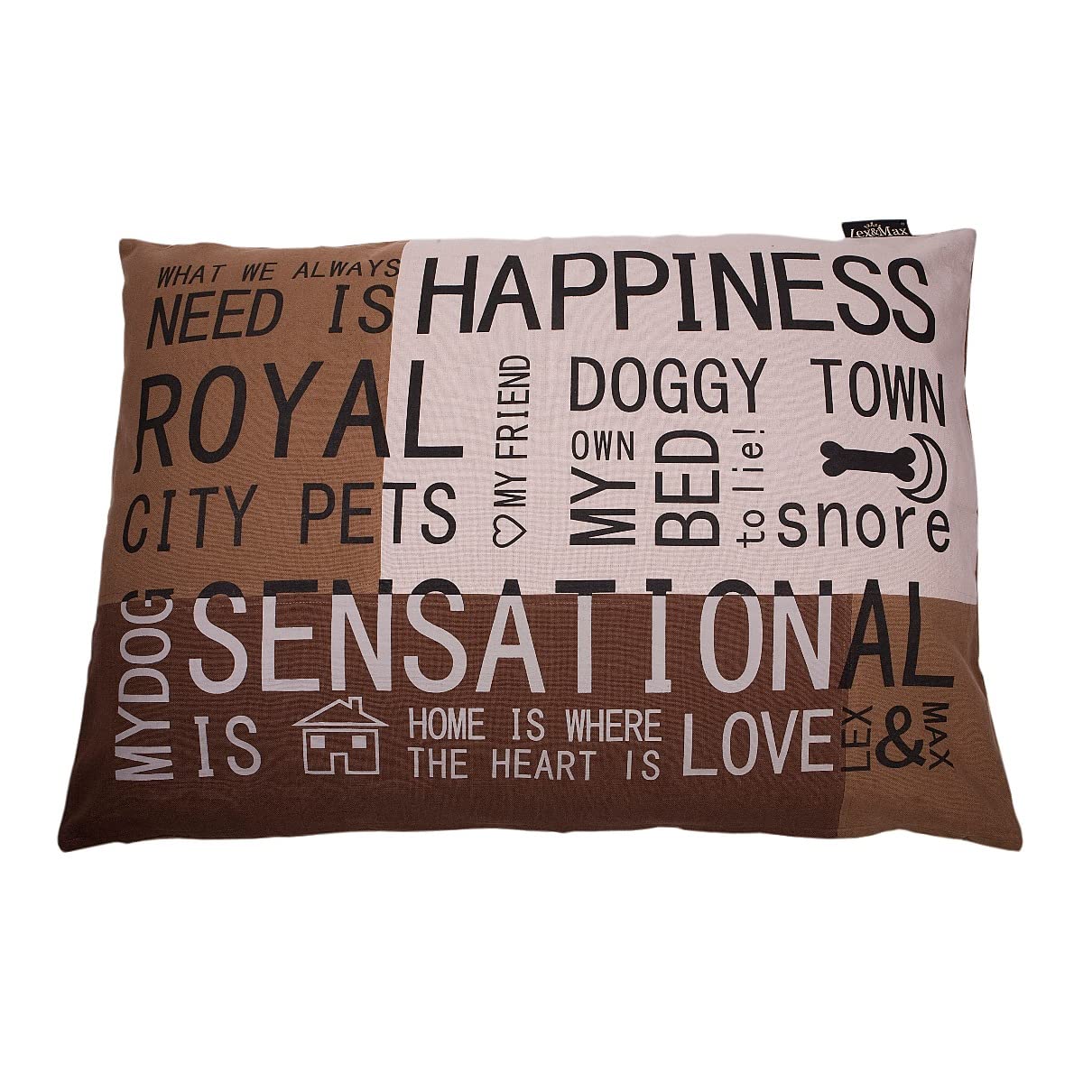 Lex & Max COVER RECT. HAPPINESS 100X70 TAUPE