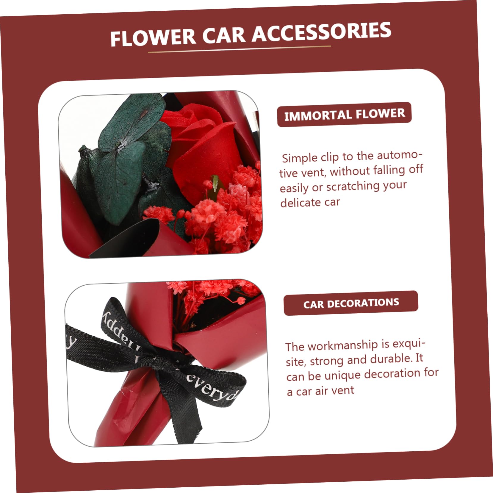 SUPVOX 5pezzi Profumatore Per Auto Bouquet Secchi Clip Per Facile Da Installare Decorazione Elegante Per Auto e Domestici