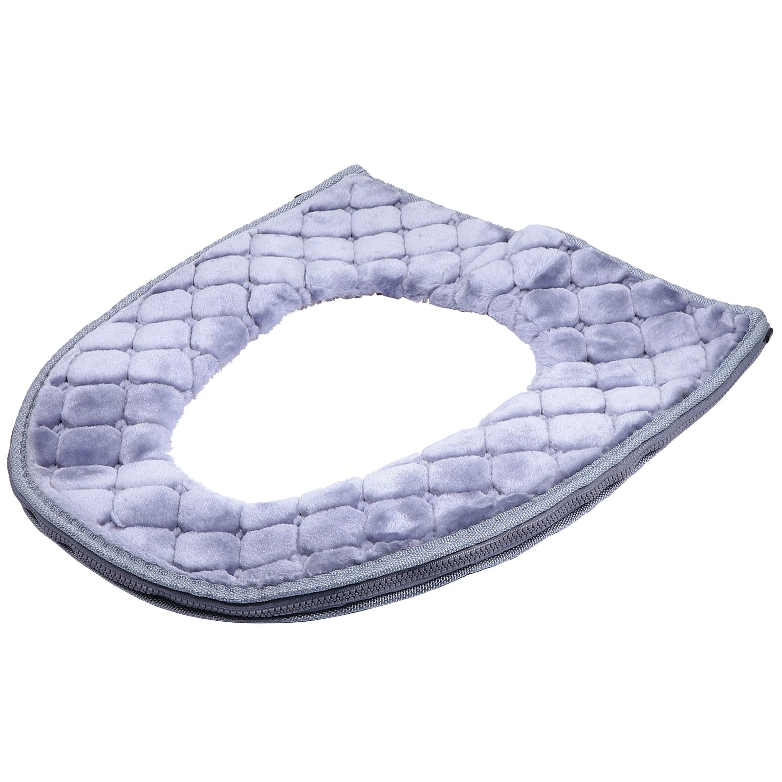 Cojín de asiento de inodoro de felpa lavable y acolchado grueso para baño