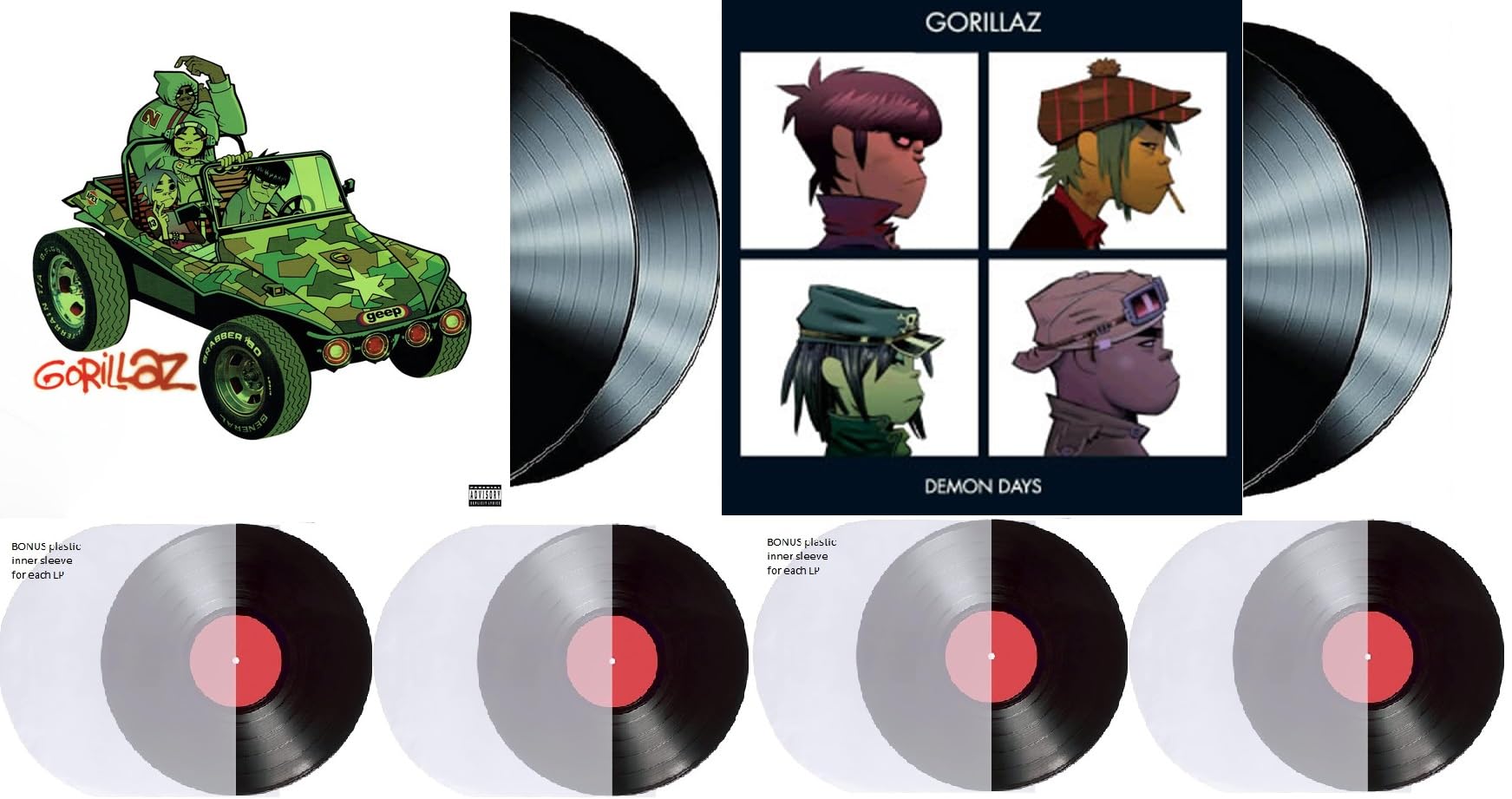 Albums Collection : Lot de 2 films éponymes/Demon Days avec pochettes intérieures en bonus