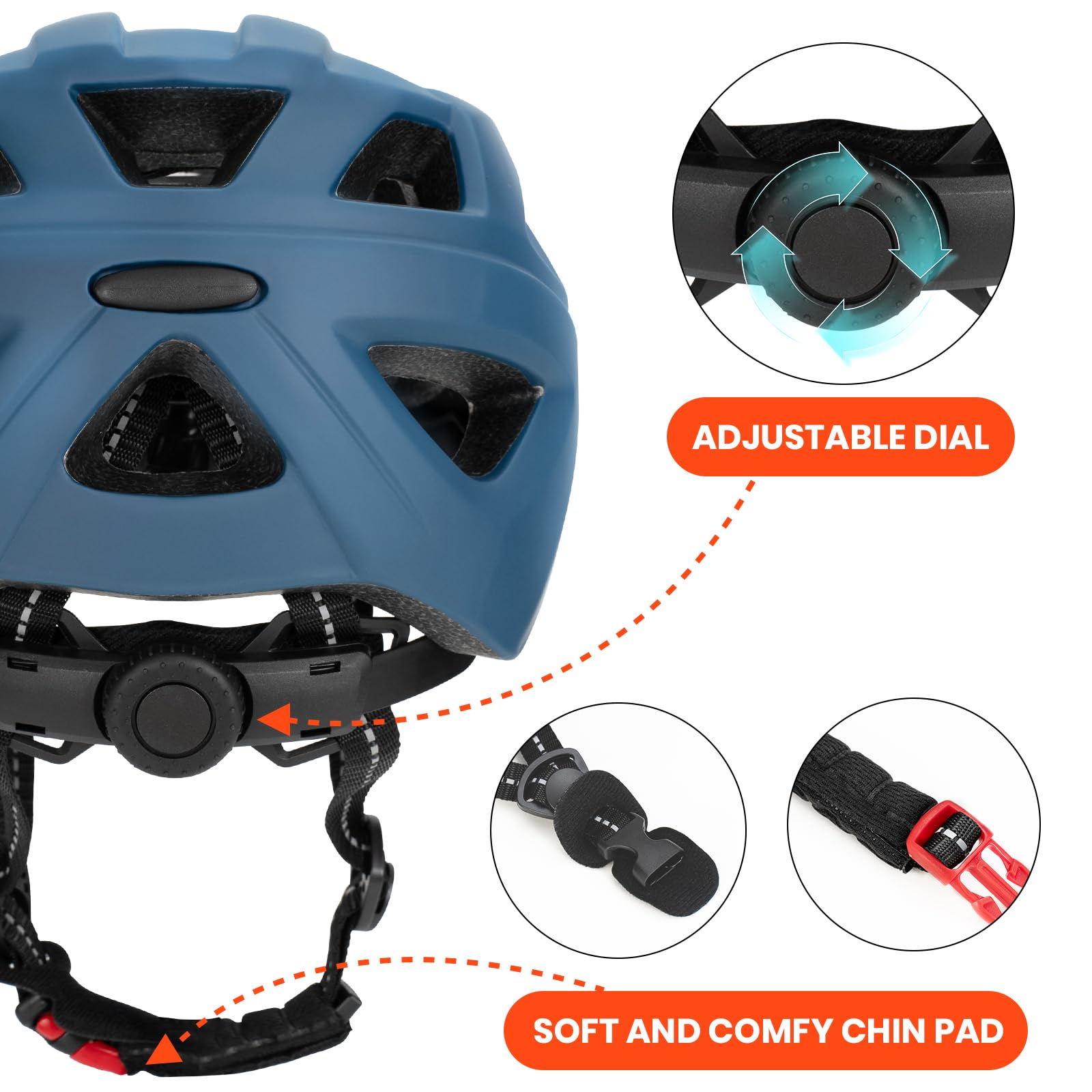 Favoto Casque de vélo pour Enfants - Respirant - Bleu - Réglable - pour garçons et Filles