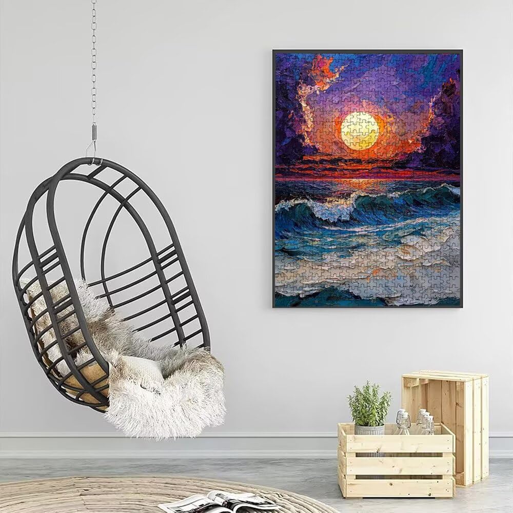 Puzzle 2000 sztuk, zachód słońca morze puzzle dla dorosłych 2000, drewniane puzzle, klasyczne gry edukacyjne, niemożliwe wyzwanie, gry i zajęcia rodzinne, prezent kreatywny DX0YL1-785