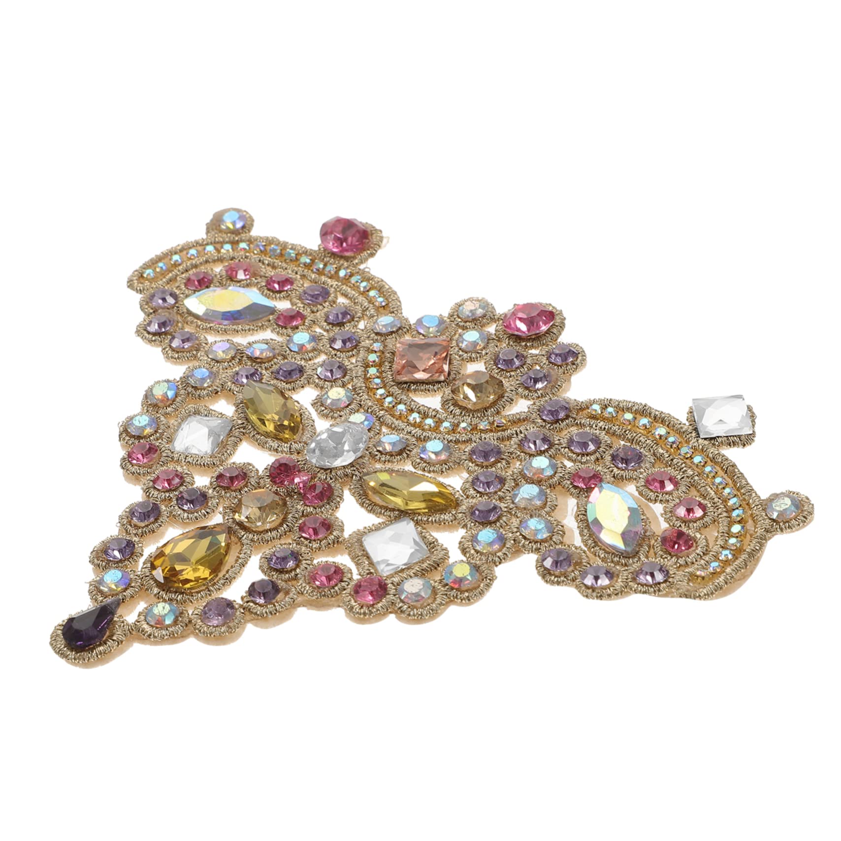 VILLCASE 5pezzi Rhinestone Applique Patch Per Abbigliamento Decorazione Termoadesiva Glitter Per Scarpe Borse e Accessori Per e Riparazioni Di Vestiti