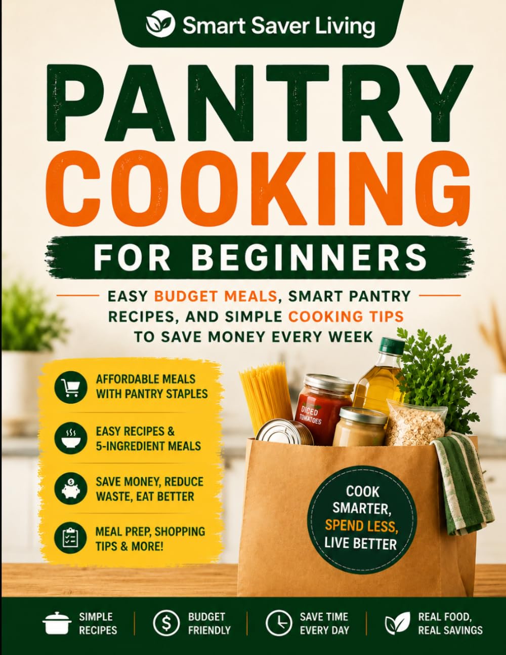Pantry Cooking for Beginners: Easy Budget Meals, Smart Pantry Recipes, and Simple Cooking Tips to Save Money Every Week (Smart Saver Living)