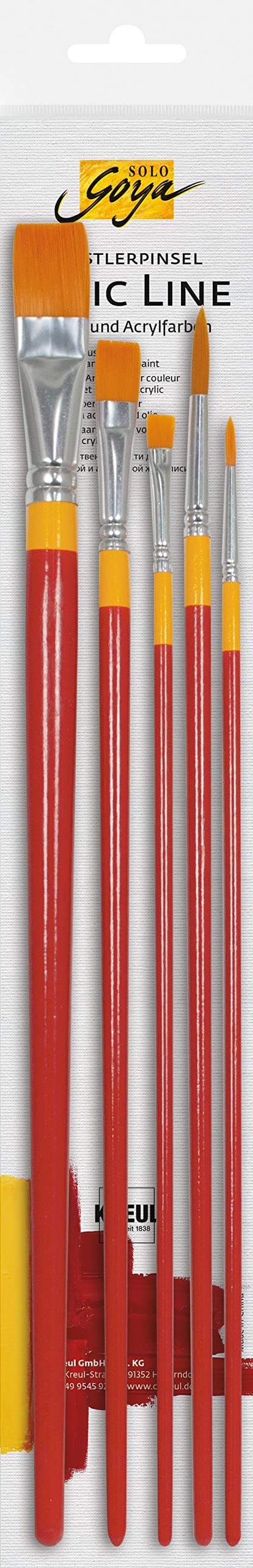 Kreul Artists' Goldhair Synthetics Set di pennelli piatti 4 pezzi - 7,89