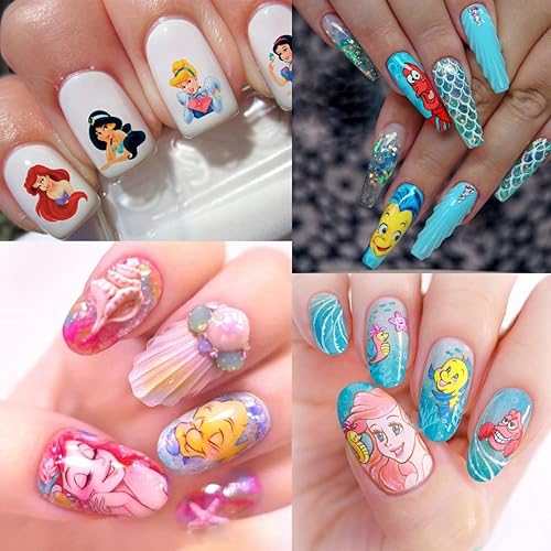 Miniatura 4 de 4 hojas de calcomanías de dibujos animados para arte de uñas, lindas calcomanías de uñas Kawaii 3D, calcomanías de uñas de diseño de anime 3D,