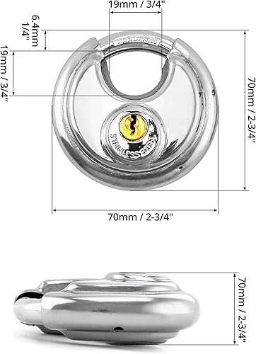 Miniatura 6 de QWORK Cerraduras de disco, 1 paquete de cerraduras de almacenamiento de disco con llave de acero resistente para unidad de almacenamiento, remolques