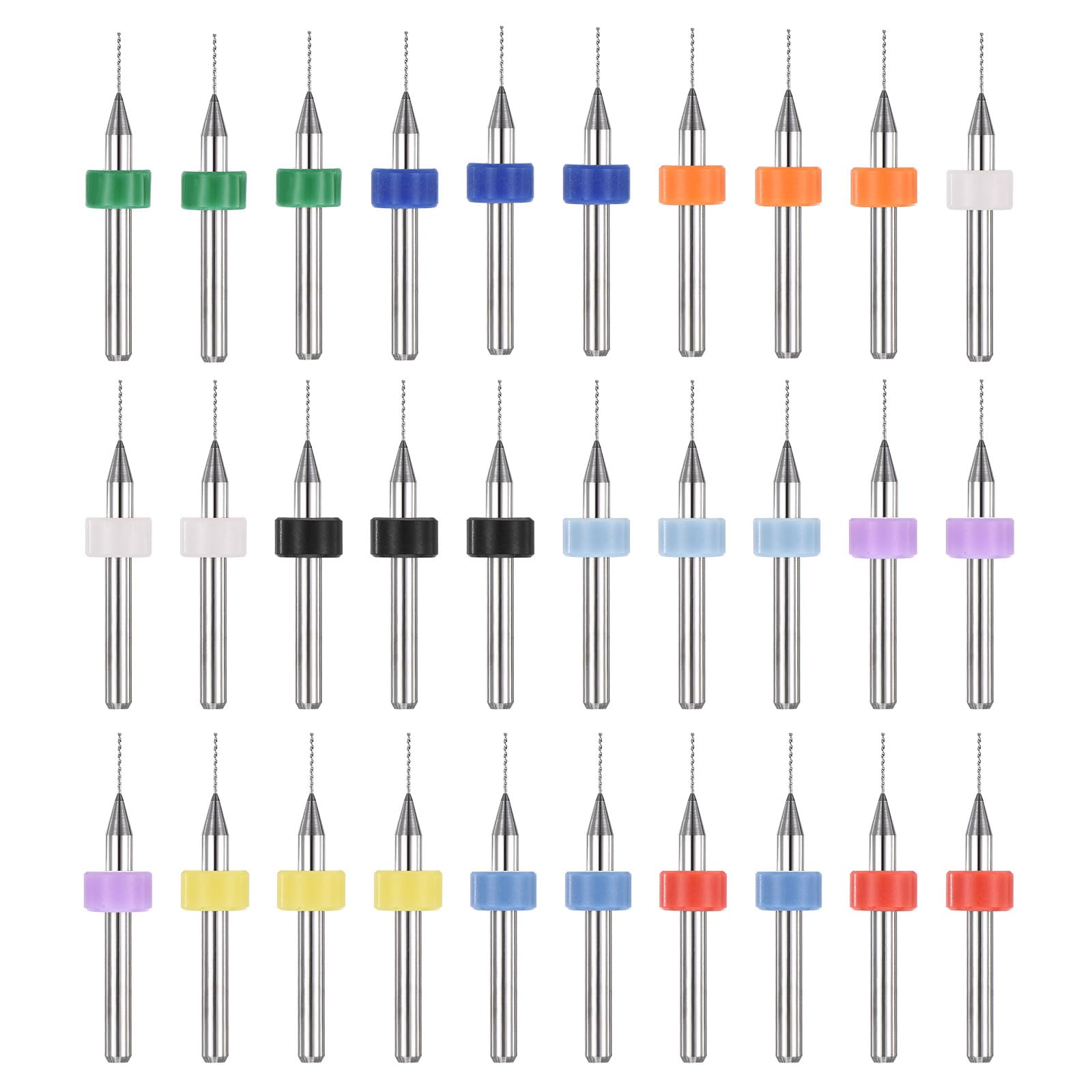 PATIKIL 30 Pack 0.45mm Micro Drill Bits 1/8" Shank Carbide Tungsten Steel 135° Mini Small Bits Print Circuit Board Drilling Tool for CNC Engraving Precision Machinery