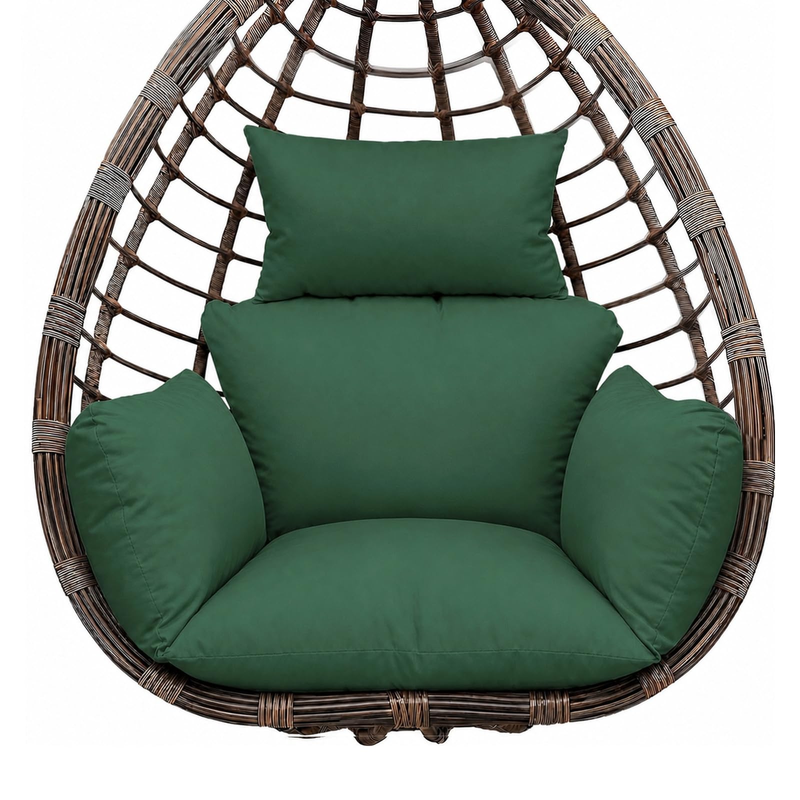 Coussin pour fauteuil suspendu, coussins et coussins pour balancelle suspendue en rotin synthétique/rotin, panier suspendu, panier à balançoire, disponible (vert foncé)