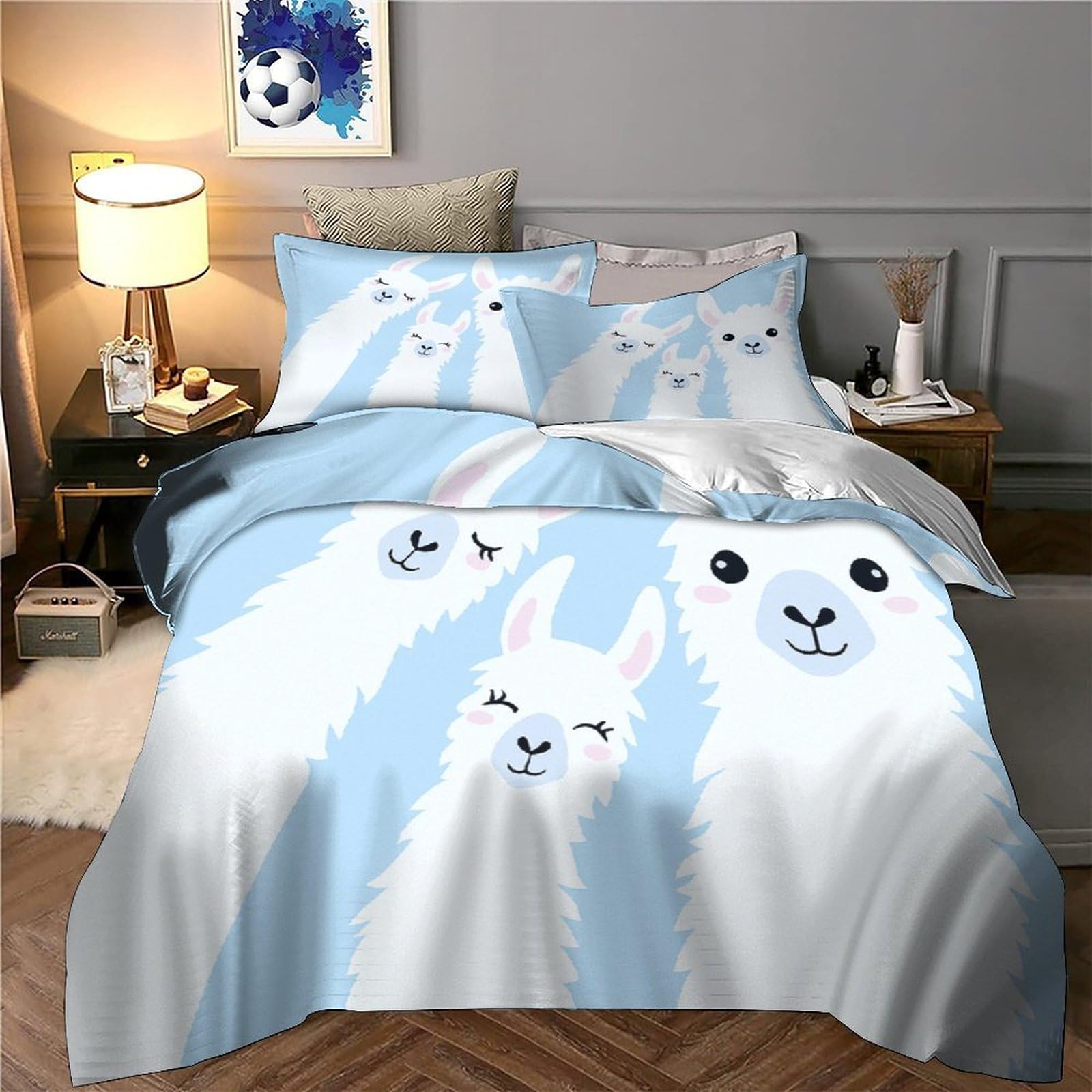 Süßes Koala-Pärchen Bettbezug Mikrofaser Reißverschluss Weich Schlafkomfort Bettdeckenbezug 3D Gedruckt 3 Teilig Hautfreundlich mit Kissenbezug Kuschelig for Kinder & Männer Super king（260x220cm）