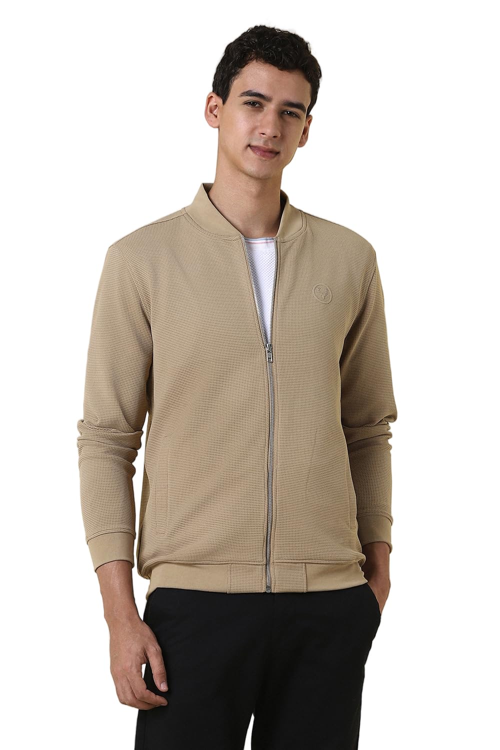 allen solly Men Beige Stylized Neck Full Sleeves Casual Sweatshirt-picture-40