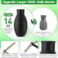 Vista 5 de Plumero de polvo de tierra de diatomeas de 14 onzas, pulverizador de bulbos, dispensador de aplicador de polvo de jardín con tubo de metal largo