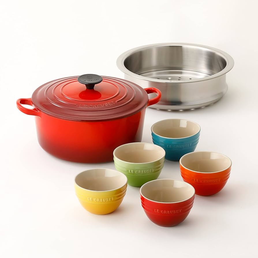 g*t様 LE CREUSET ルクルーゼ 両手鍋 レッド スチーマー セット Amazon｜【Amazon.co.jp 限定】ル・クルーゼ(Le Creuset) 鍋