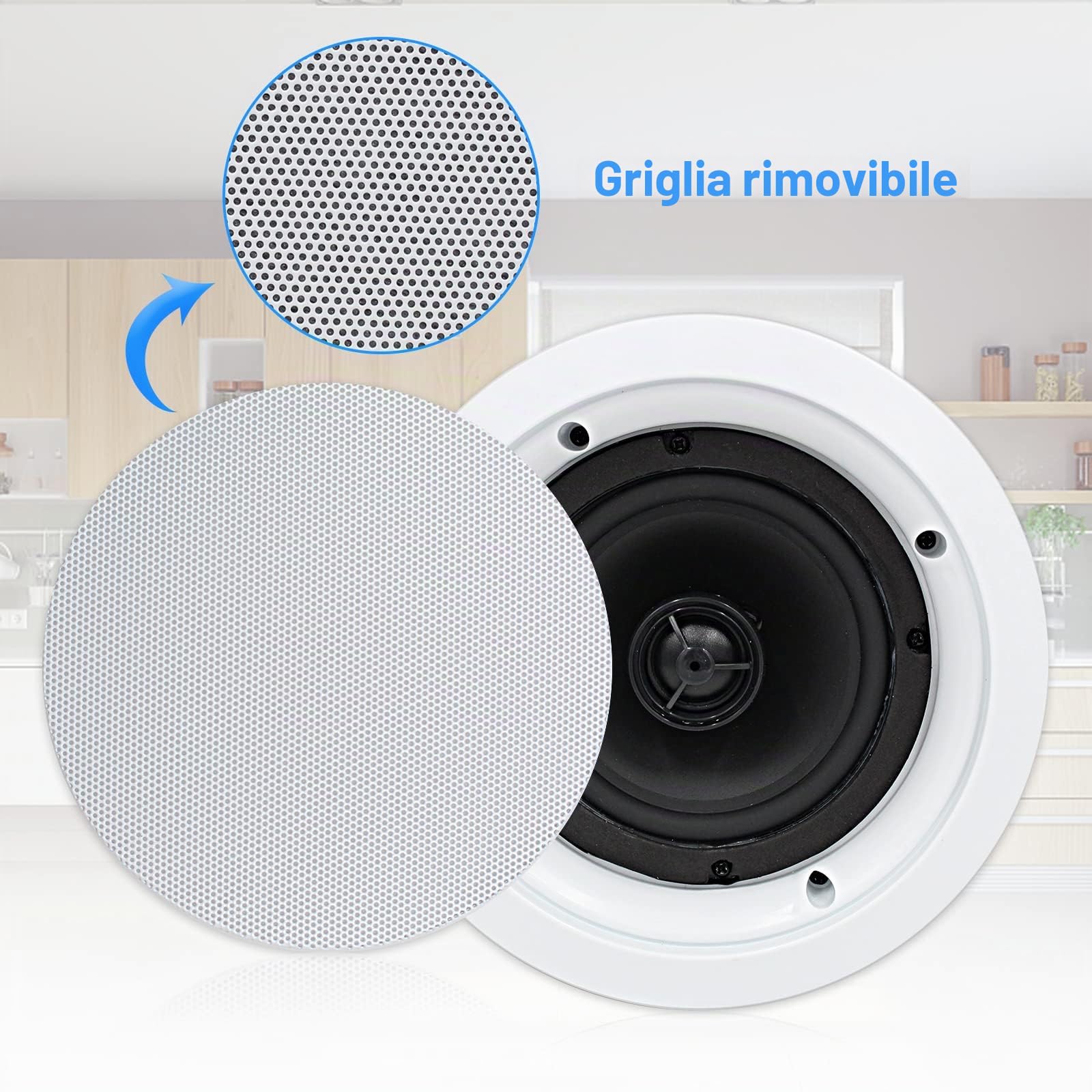 Herdio Altoparlanti da Soffitto Bluetooth 5,25 Pollici 600 Watt 4 Pezzi