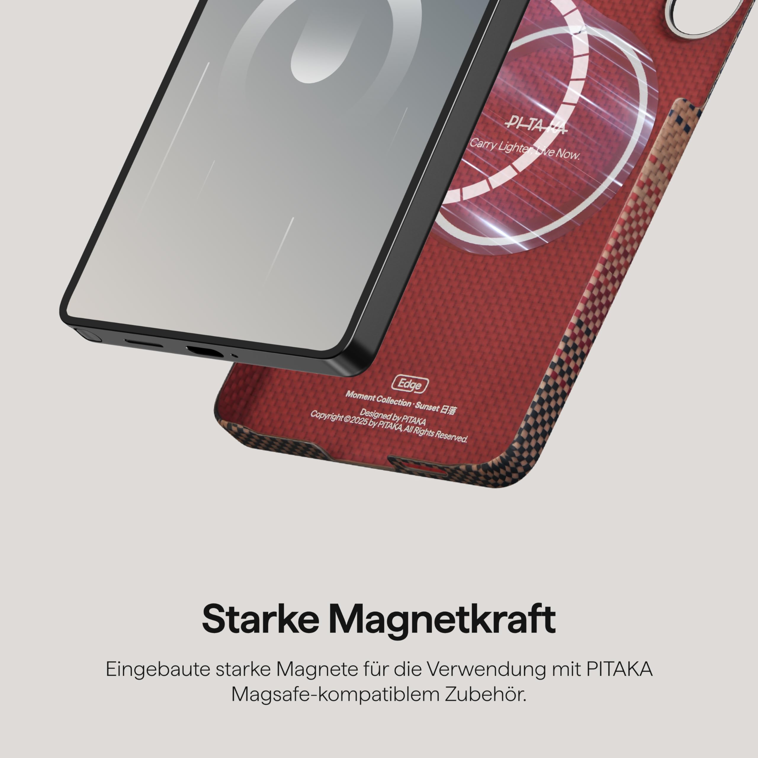 pitaka Ultradünne Hülle für Galaxy S26 Ultra Aramidfaser Sonnenuntergang | Aramidfaser Hülle für Samsung Galaxy S26 Ultra mit Aaron Button Slim Magsafe-kompatibel Handyhülle mit Kameraschutz