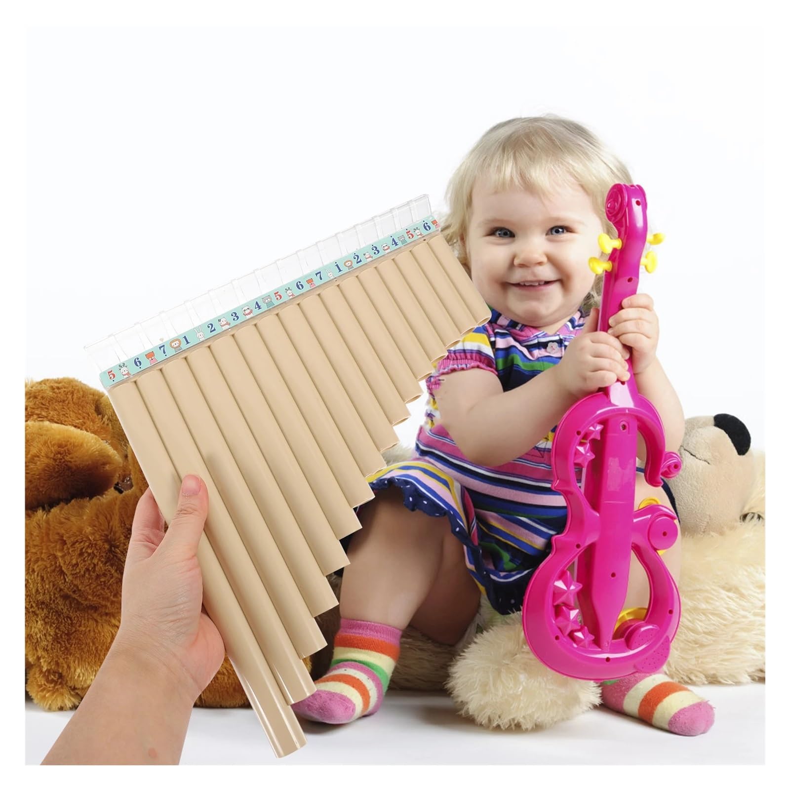 Flauto Di Pan Mini Flauto di Pan Strumento musicale educativo chiave C for principianti fila portatile Mini flauto in plastica for scuola