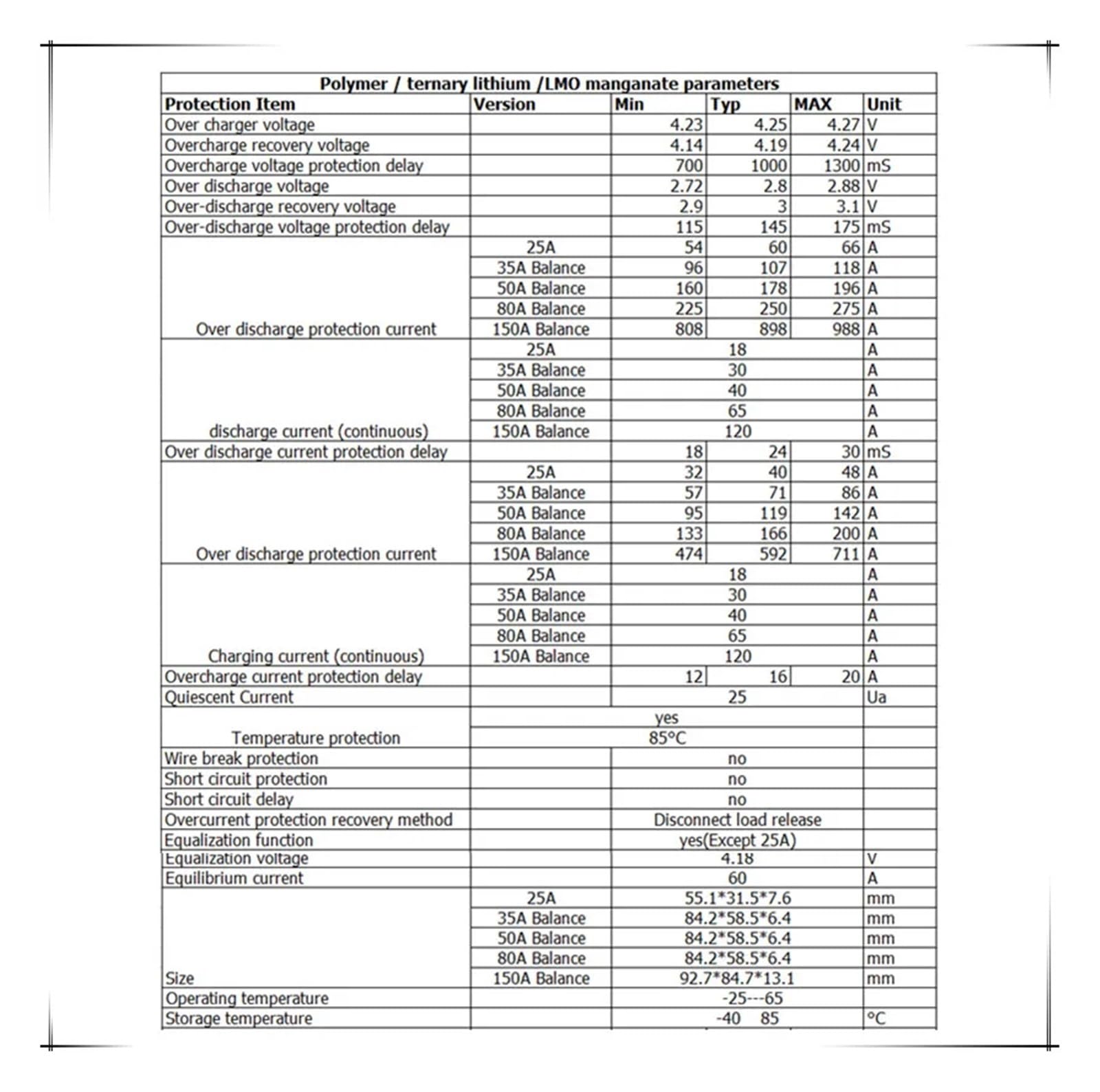 Płyta BMS, BMS 6S-13S 35A Balance Board 24V 36V 48V trójskładnikowa tablica zabezpieczająca baterię litową/LiFePo4 elektronarzędzia 7s 8s 10S(35A 3.2V Balance)