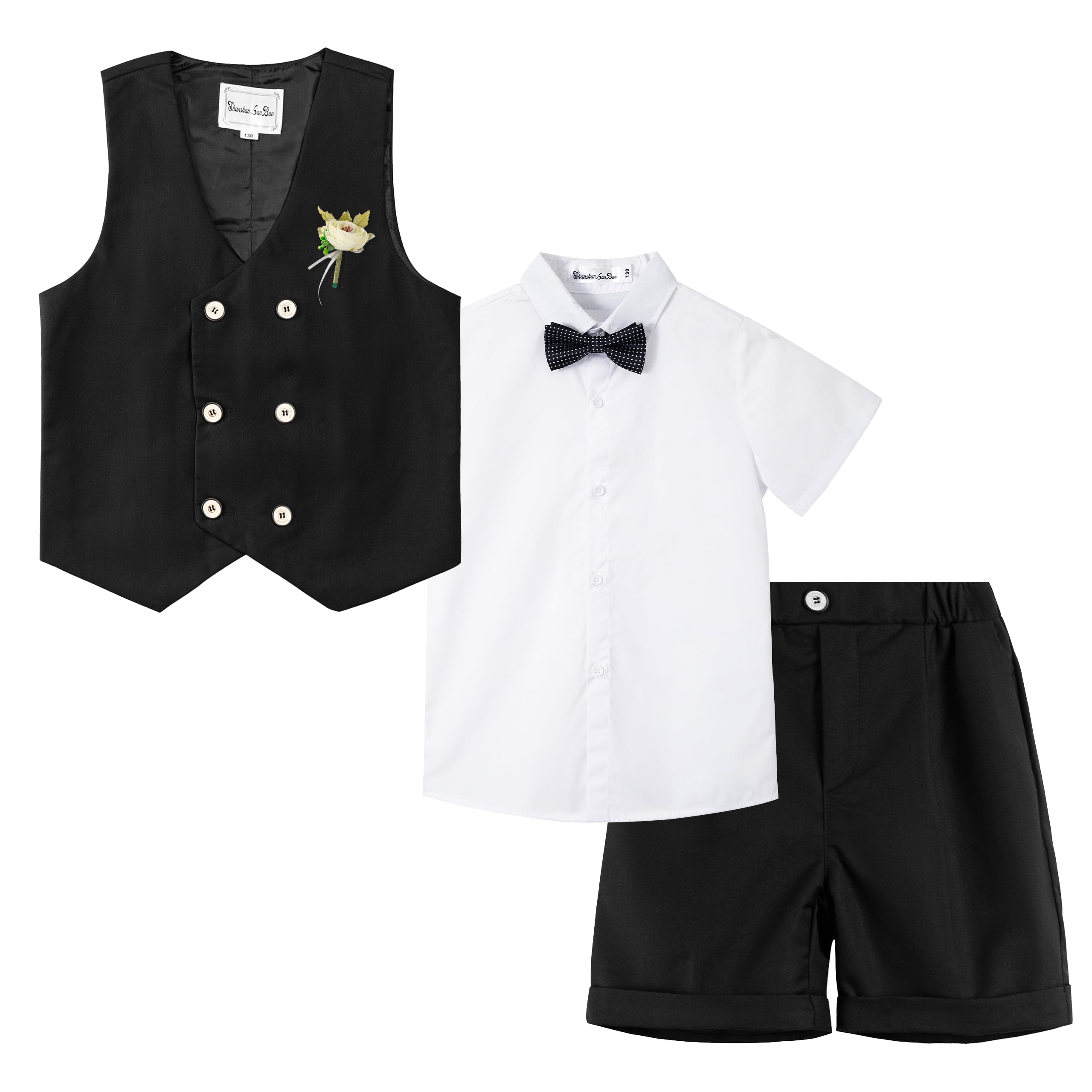 LOLANTA Costume d'été pour garçons, Ensemble Gilet croisé, Tenue de cérémonie pour Enfants de 2 à 11 Ans