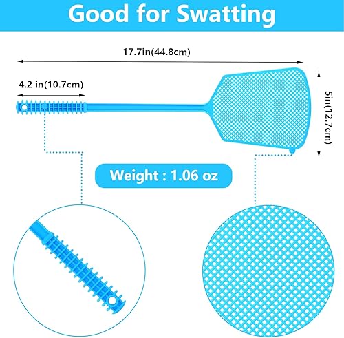 Miniatura 5 de Fly Swatter,5 Pack Plastic Heavy Duty Manual Fly Killer, Long Handle Flyswatter, Large Bug Swatters That Work for Indoor and Outdoor