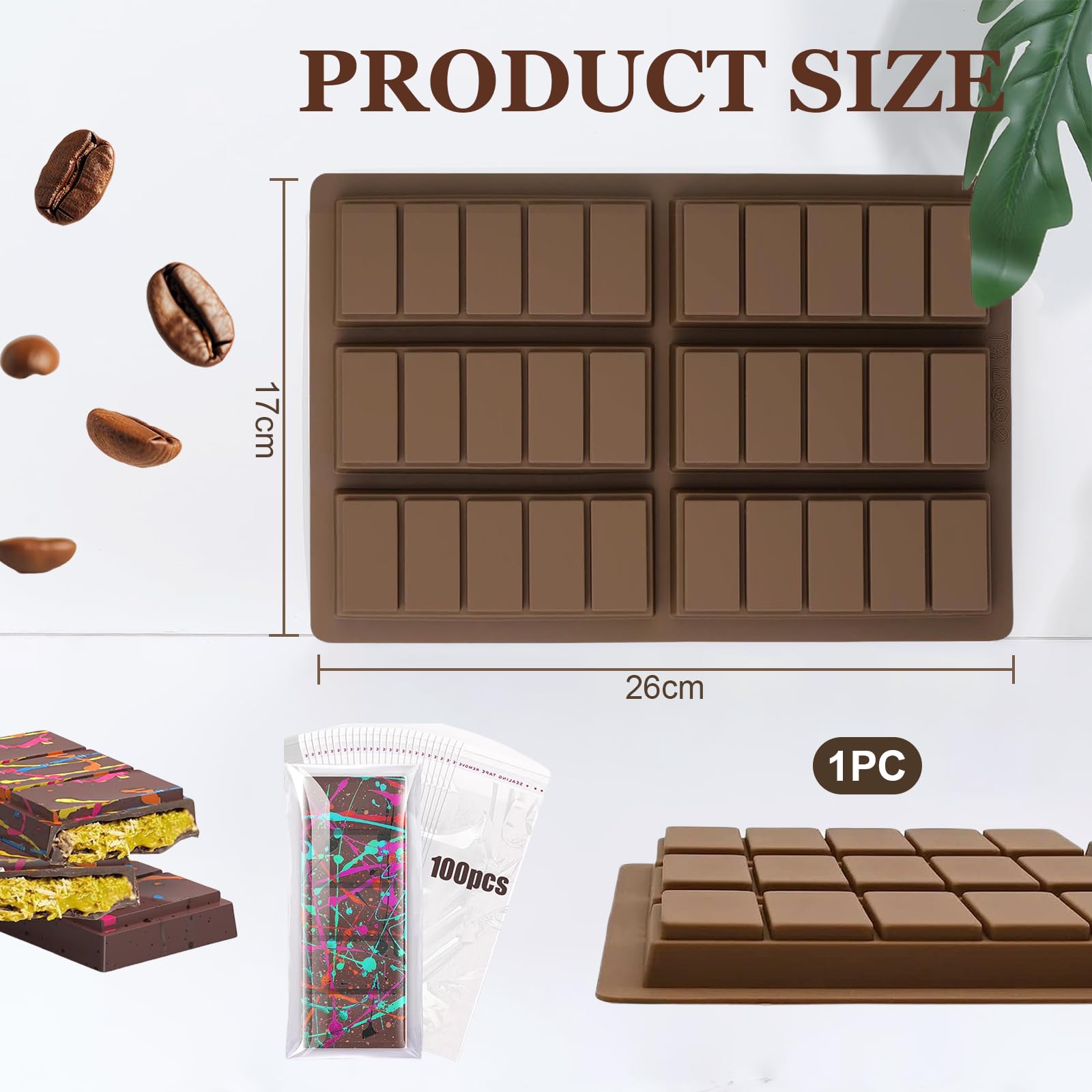Bighan 3 Stampi In Silicone Per Cioccolato: Antiaderenti Con Raschietto Per Dolci - 3
