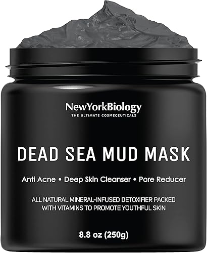 New York Biology Dead Sea Mud Mask for Face and Body - Spa Quality Pore Reducer for Acne, Blackheads & Oily Skin, Natural Skincare for Women, Men - Tightens Skin for A Healthier Complexion - 8.8 oz - Original - 8.8 Ounce (Pack of 1)