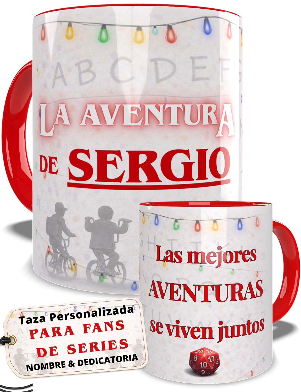 Taza personalizada con nombre y dedicatoria diseños inspirados en series y películas estilo retro ciencia ficción y cultura regalo original amigos dia del padre para cumpleaños y fans (BLACK EDITION) — view 10