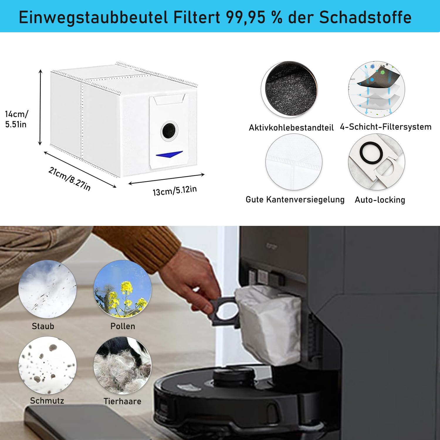 Fictezlove 20 Pezzi Accessori di Ricambi per Ecovacs Deebot T30 Omni/T30 PRO Omni Aspirapolvere, 1 Spazzola Principale, 4 Filtri HEPA, 4 Panni, 4 Sacchetti, 6 Spazzole Laterali, 1 Spazzola di Pulizia