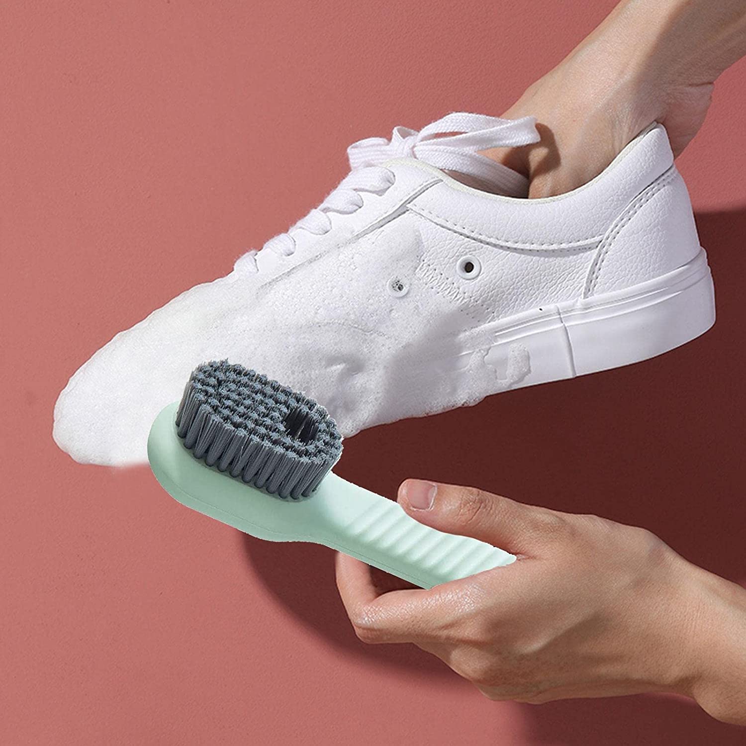 JIAVAXA Multifunctional Shoe Brush with Liquid Box,Soap Dispensing