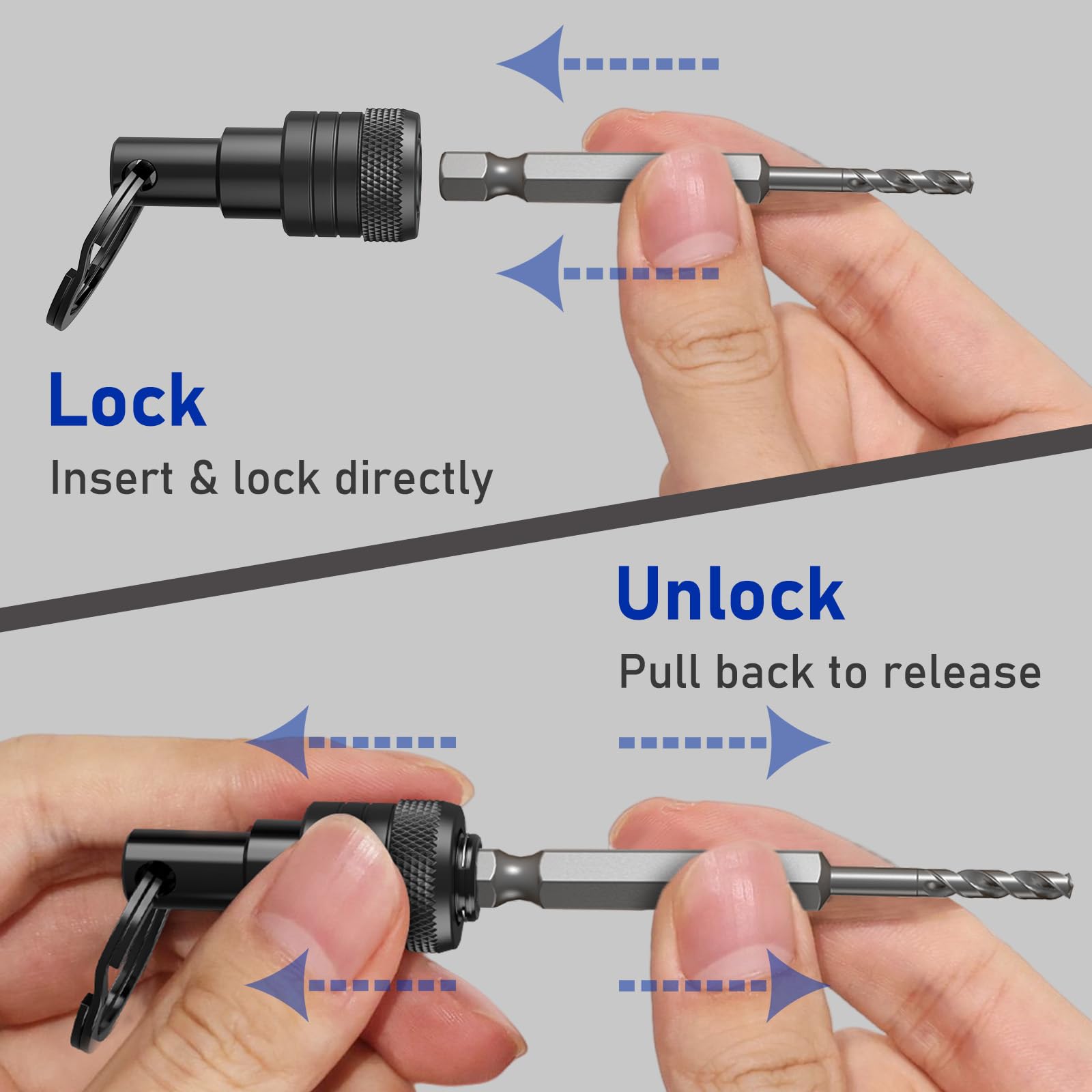 Enhanced Non-Slip Bit Holder Key Chain 6pc, Drill Bit Holder for 1/4 Inch Hex Shank Bits - Image 4