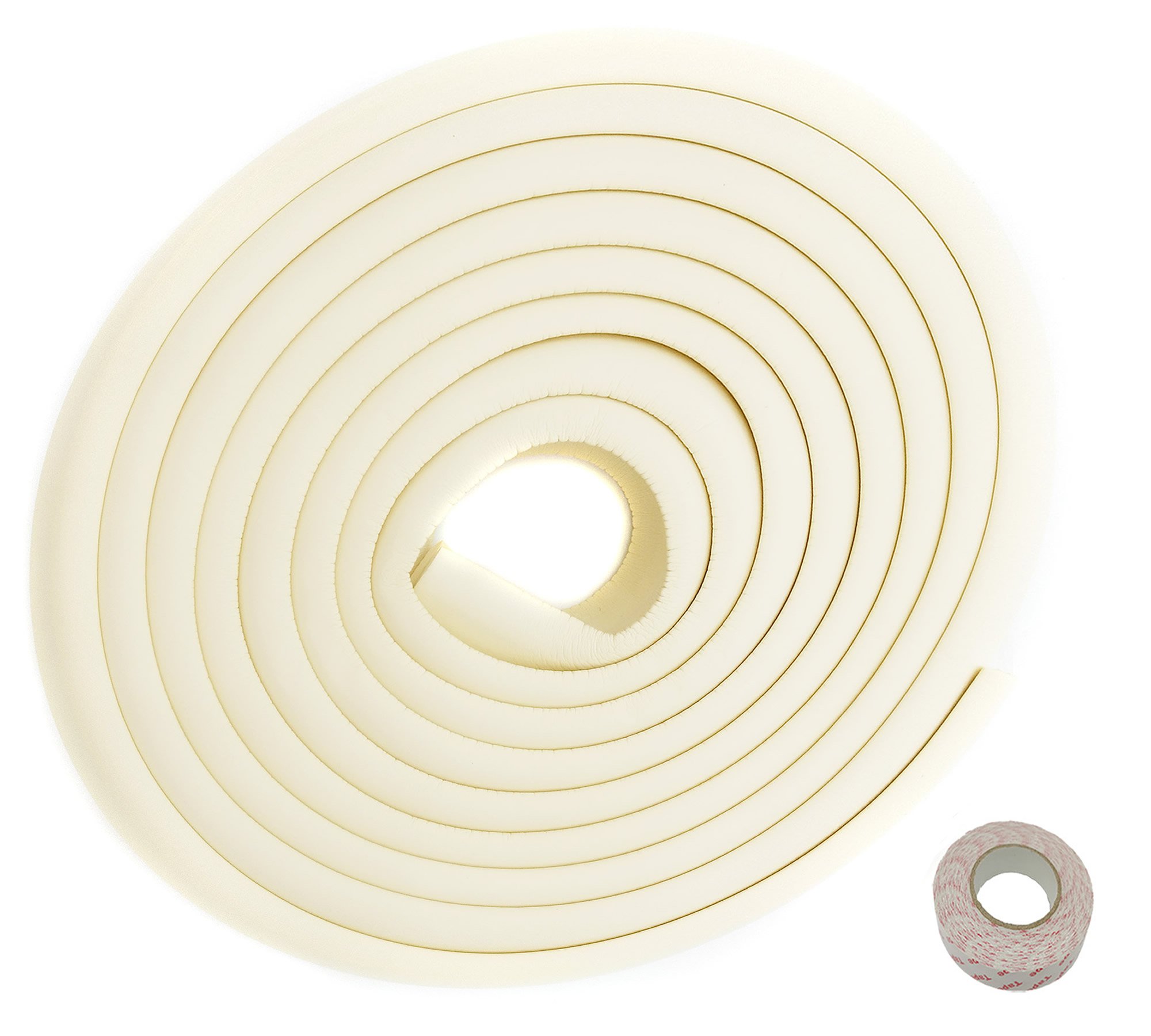 TUKA 5 Mètre Rouleau en Mousse, L-Forme Protecteurs Bords de Table, Super Souple Anti Choc Mousse Bord Protecteur, Sécurité épreuvage pour Bébé Enfants, Protections de rebords, Ivoire, TKD7000 Ivory - 1