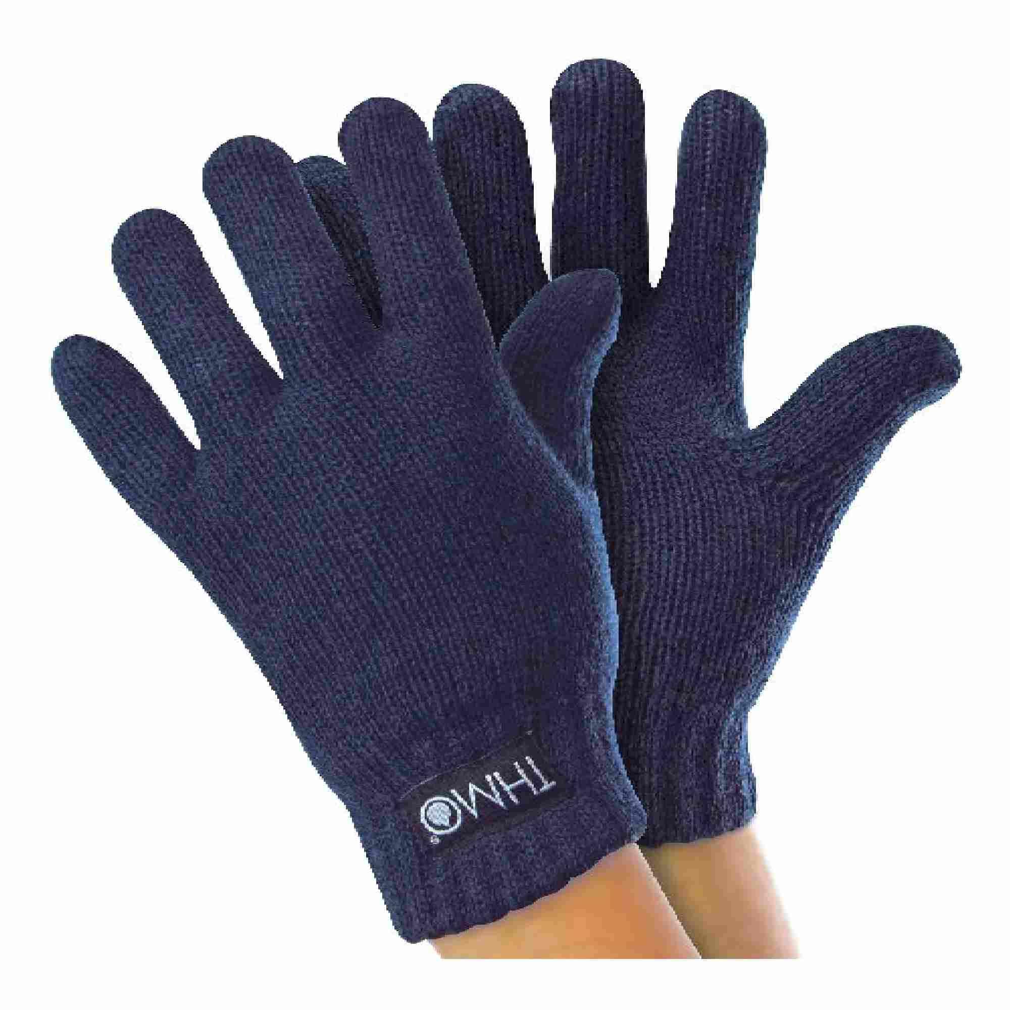 THMO Childrens Thinsulate Gloves for Winter Boys & Girls Knitted Thermal Full Finger Gloves for Kids (12-13 Years, Blue)