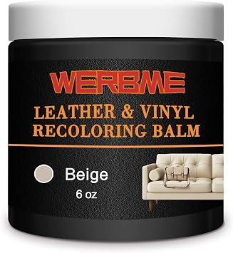 Leather Recoloring Balm - Leather & Vinyl Repair Balm for Furniture, Couches,Car Seats, Auto Interior & Accessories, Restores Faded, Worn, Scratched and Cracked Leather Surfaces Beige