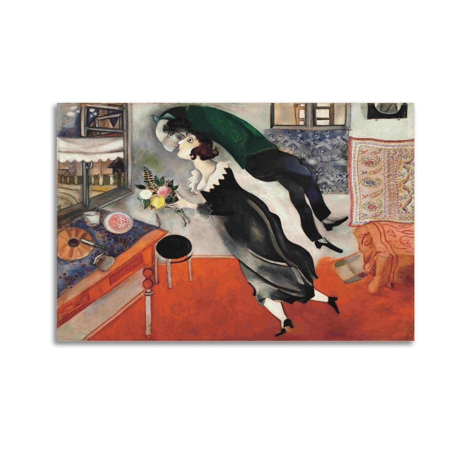 Yixong Unframe-Style Marc Chagall Birthday Poster Decorative Painting Canvas Wall Posters And Art Picture Print Modern Family Bedroom Decor Posters 20X30inch(50X75cm)