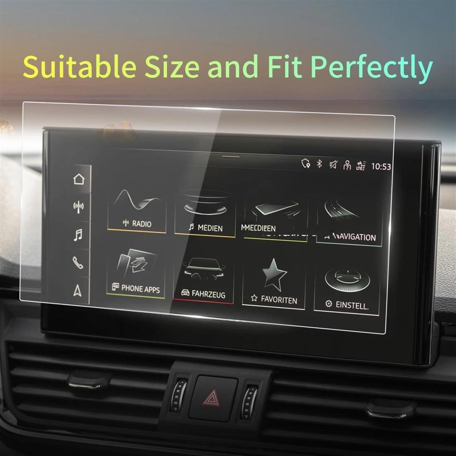 Naklejki ochronne ze szkła hartowanego Carplay do Q5 2023 (niebieski)