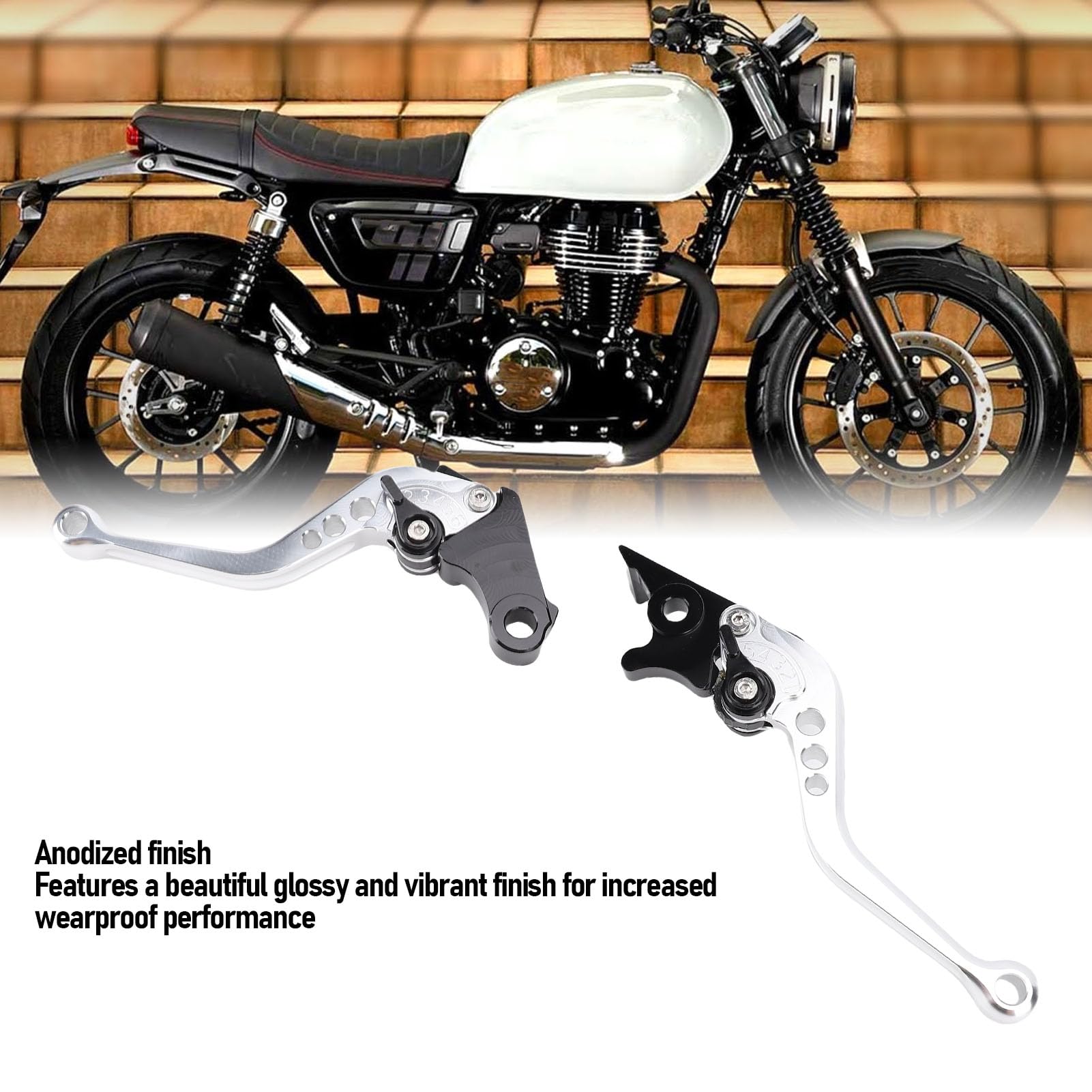 Leva Frizione Freno Motociclistica, Lega di Alluminio Universale per GB350S CB350 Rs, Leva della Frizione del Freno Facile Installare la Sostituzione della Leva a Mano Moto (SILVER)