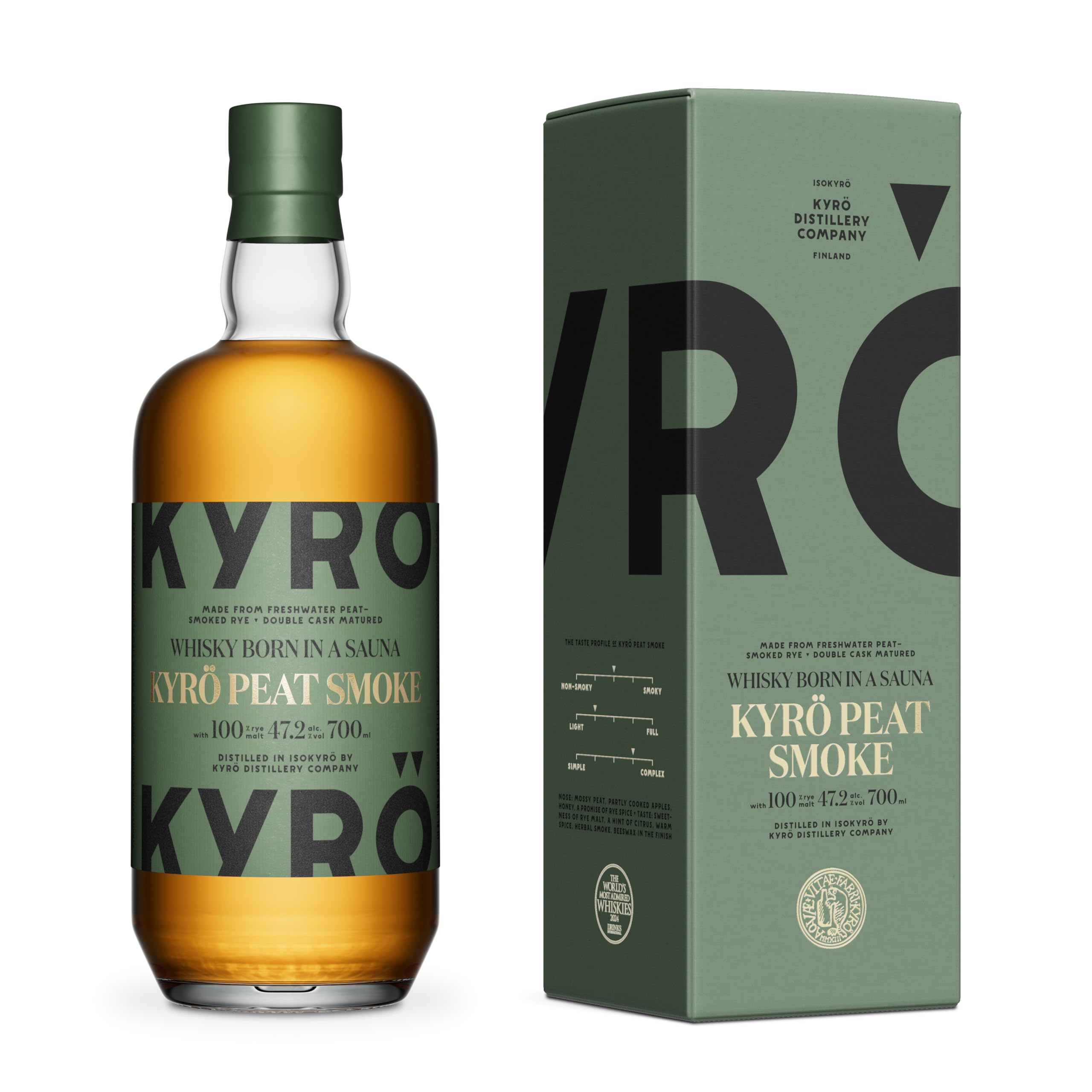 Kyrö Gold Peat Smoke Whisky 47,2% Vol. | Finnischer Roggenwhisky | 0,7 Liter | Über Süßwassertorf Geräuchert | Distillery product image