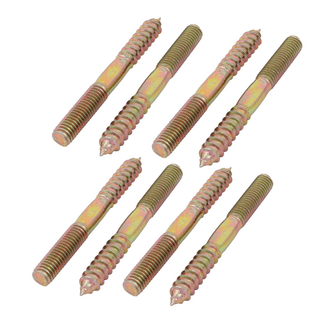 Aexit M8x75mm Carbon Home Hardware Steel Zinc Plated Self-Tapping Hanger Bolt 8pcs Model:35as621qo408