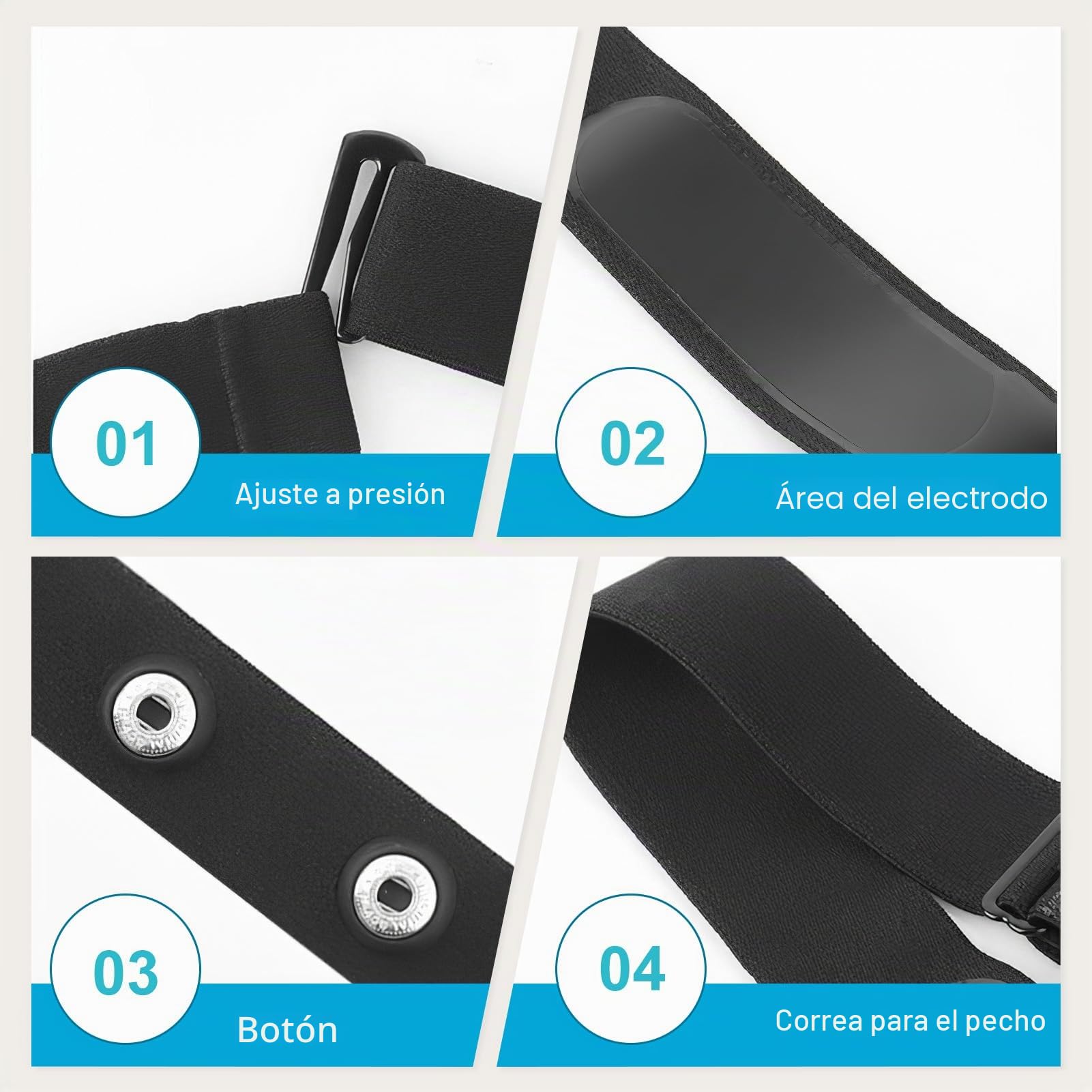 Banda Frecuencia Cardíaca Ajustable 70-110cm - Compatible con Polar H10/H9, Garmin, Wahoo, Coospo - Correa Pecho para Monitor Deportivo