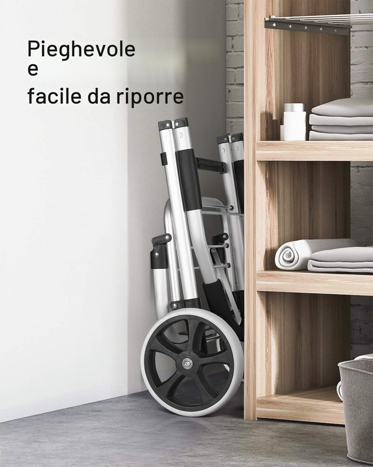 Inateck Trolley per la Spesa con Grande Capacità di Carico e Borsa di Isolamento Termico con Ruote, Portata Massima 45 kg, 41 l, Nero
