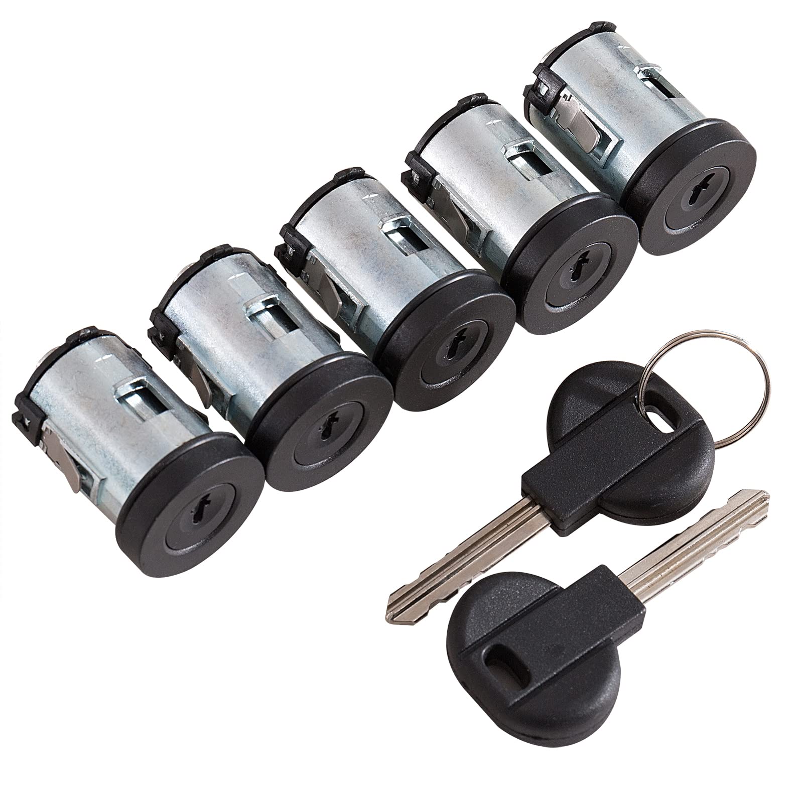 Twowinds - Bombín Cerrradura 4162.C9 Compatible con Peugeot Expert 806, Fiat Scudo Ulysse Zeta (1994-2006) Citroën Synergie - Puerta Delantera, Trasera, Izquierda, Derecha - Llave (set de 5)