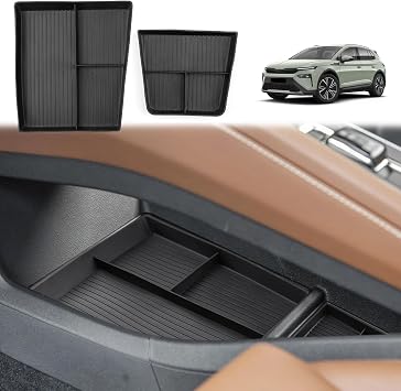 GAFAT Compatible with Skoda Elroq EV Electric 2025 2026 Centre Console Storage Box, For New Elroq from 2025 Organiser Tray Centre Console, TPE Soft Rubber, Elroq Accessories [2 Pieces]